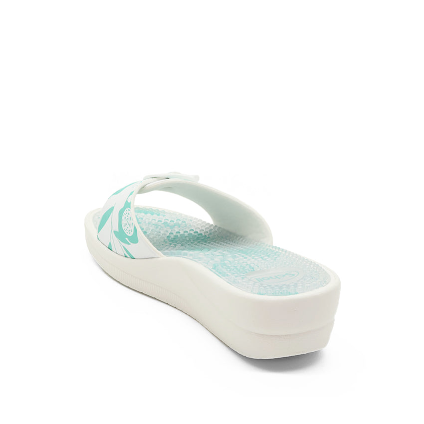 New Massage Women's Casual Sandals - White/Aqua